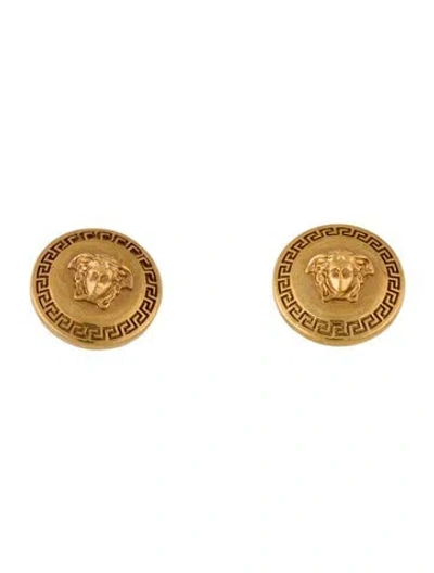Pre-owned Versace Tribute Medusa Stud Earrings In Multicolor