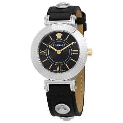 Pre-owned Versace Tribute Quartz Black Dial Ladies Watch Vevg00120
