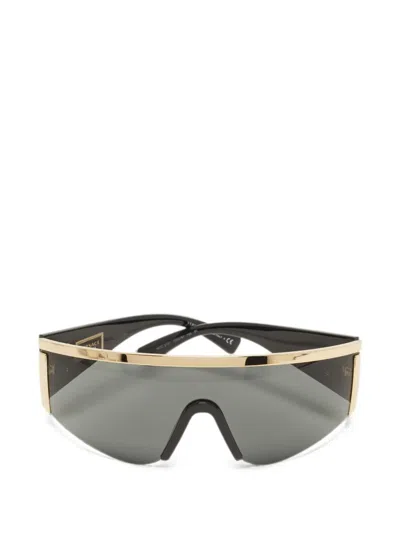 Pre-owned Versace Tribute Shield-frame Sunglasses In Black