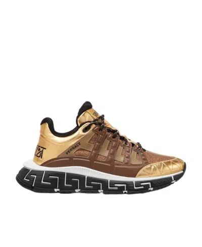 Versace Trigreca Allover-print Sneakers In Multicolor