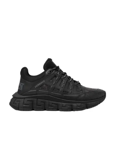 VERSACE VERSACE TRIGRECA BAROCCO-JACQUARD LACE-UP SNEAKERS