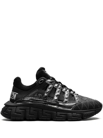 Versace Trigreca Low-top Sneakers In Black