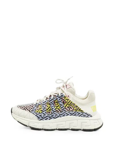 Pre-owned Versace Trigreca Lace-up Sneakers In Neutral