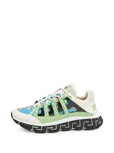 Pre-owned Versace Trigreca Lace-up Sneakers In Neutral