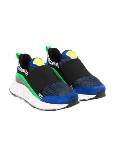 VERSACE COLOUR-BLOCK SLIP-ON SNEAKERS