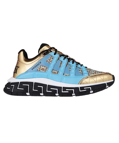 Versace Trigreca Low-top Sneakers In Light Blue