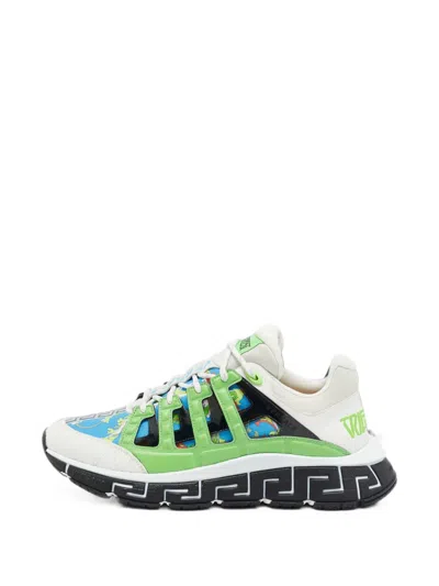 Pre-owned Versace Trigreca Low-top Sneakers In Blue