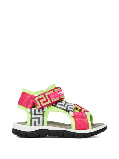 Versace Kids' Trigreca Nylon Sandals In Multi