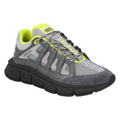 Versace Trigreca Print Sneakers In Gray