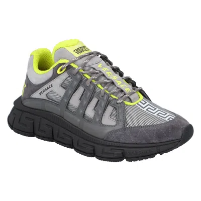 Versace Trigreca Print Sneakers In Grey