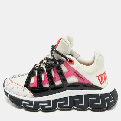 Pre-owned Versace Trigreca Size 36 Multicolor Leather And Rubber Low Top Sneakers