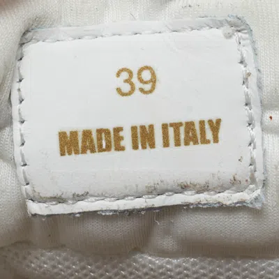 Pre-owned Versace Trigreca Size 39 Gold/silver Leather And Lurex Fabric Low Top Sneakers