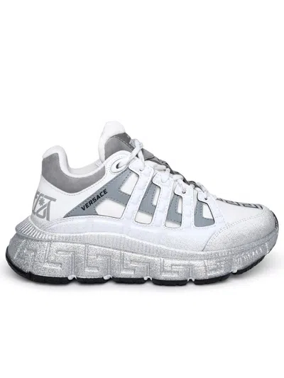 Versace White & Silver Trigreca Sneakers