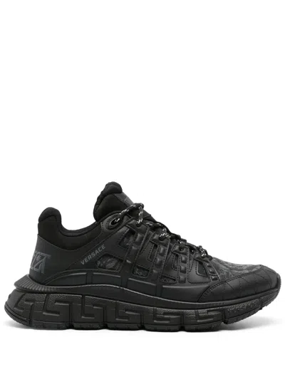 VERSACE TRIGRECA SNEAKERS WITH BAROQUE JACQUARD MOTIF