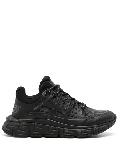 VERSACE TRIGRECA SNEAKERS WITH BAROQUE JACQUARD MOTIF