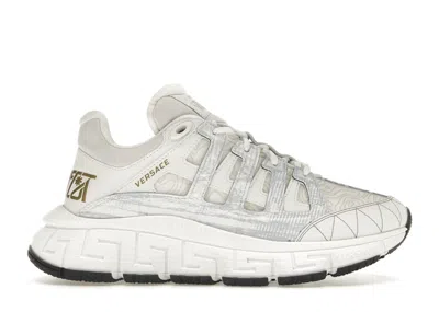 Pre-owned Versace Trigreca (women's) Sneakers In White/blue