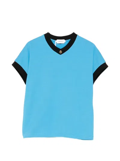 Versace Trim-detail T-shirt In Blue
