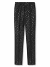 Versace Tailored Black Trousers With Tone-on-tone Leopard Print In Black