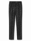Versace Tailored Black Trousers With Tone-on-tone Leopard Print In Black