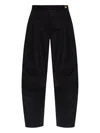 Versace Straight Trousers Featuring Back Pockets In Black