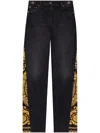 Versace Barocco Boyfriend Jeans In Black