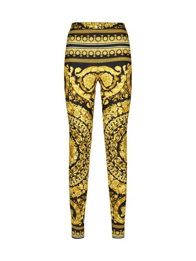 Versace Trousers In Black+gold