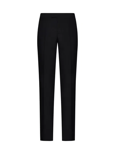 Versace Trousers With Silk Details In Black