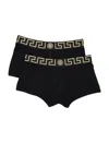 Versace Black Briefs With Elastic Waist With Medusa Print In Black