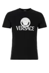Versace Man T-shirt Black Size L Cotton In Black