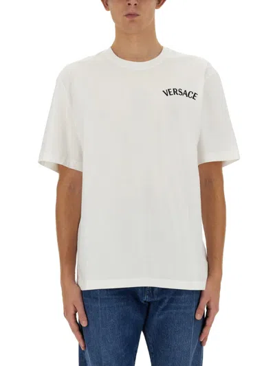 Versace T-shirt Milano Stamp Print In White