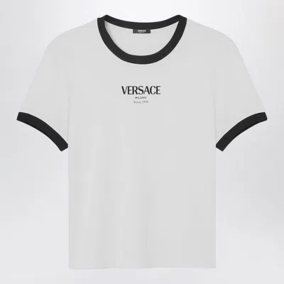 Versace Tshirt With Logo In White