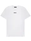 Versace White T-shirt With Lettering Logo On The Front In Cotton Man In White