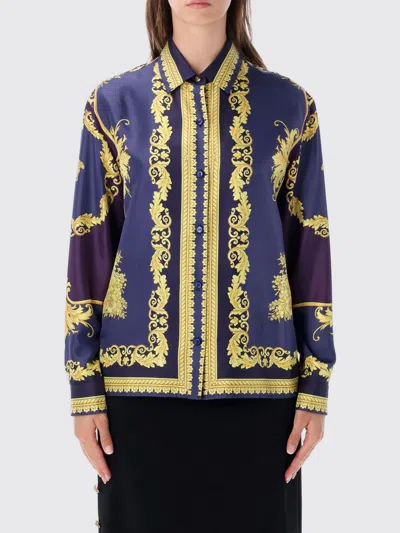 Versace T-shirt Woman In Blue