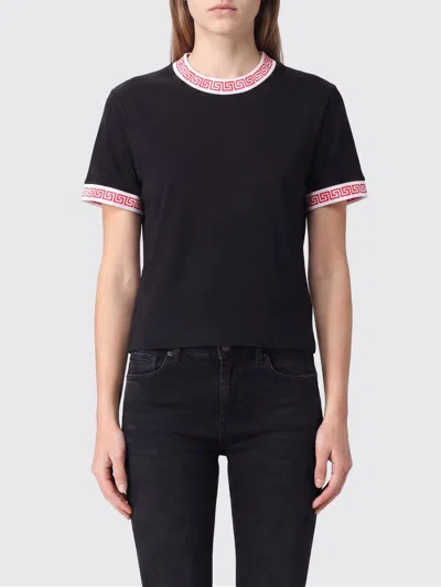 VERSACE VERSACE T-SHIRT WOMAN COLOR BLACK,I64796002