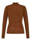 Versace Turtleneck Long-sleeved Sweater In Brown