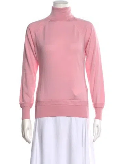 Pre-owned Versace Turtleneck Long Sleeve Sweatshirt In Pink