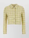 Versace Tweed Blazer With Button Cuffs And Cropped Length