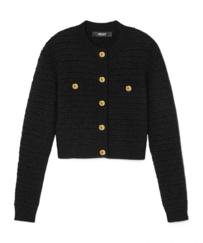 VERSACE VERSACE TWEED BOUCLÉ BUTTON-UP JACKET
