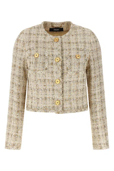 VERSACE VERSACE TWEED CARDIGAN