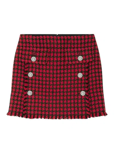 VERSACE TWEED CHECK PATTERN MINISKIRT