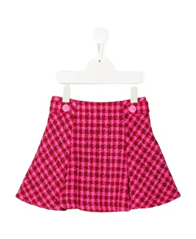 Versace Tweed Check Skirt In Red