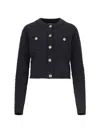 Versace Black Cardigan With Jewel Buttons In Black
