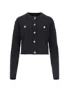 Versace Black Cardigan With Jewel Buttons In Black  