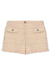 VERSACE VERSACE TWEED FRAYED EDGE MINI SHORTS