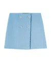 Versace Tweed High-waist Skirt In Blue