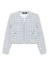 Versace Tweed Jacket With Frayed Edges And Pockets