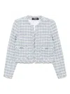 Versace Medusa '95 Windowpane Tweed Crop Jacket In Multi
