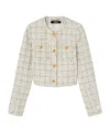 Versace Tweed Cardigan Jacket In White