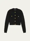 Versace Black Cardigan With Jewel Buttons In Black