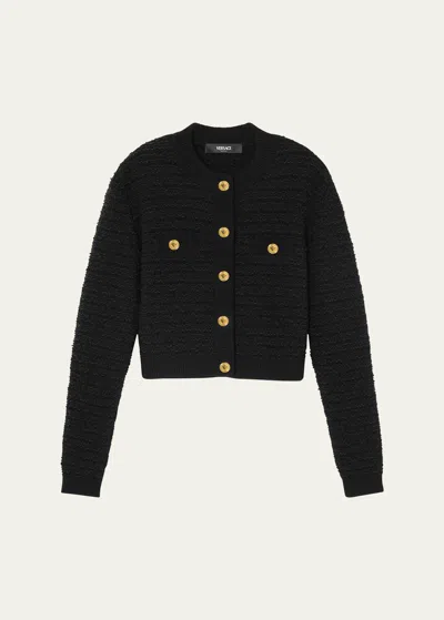 VERSACE TWEED KNIT CARDIGAN
